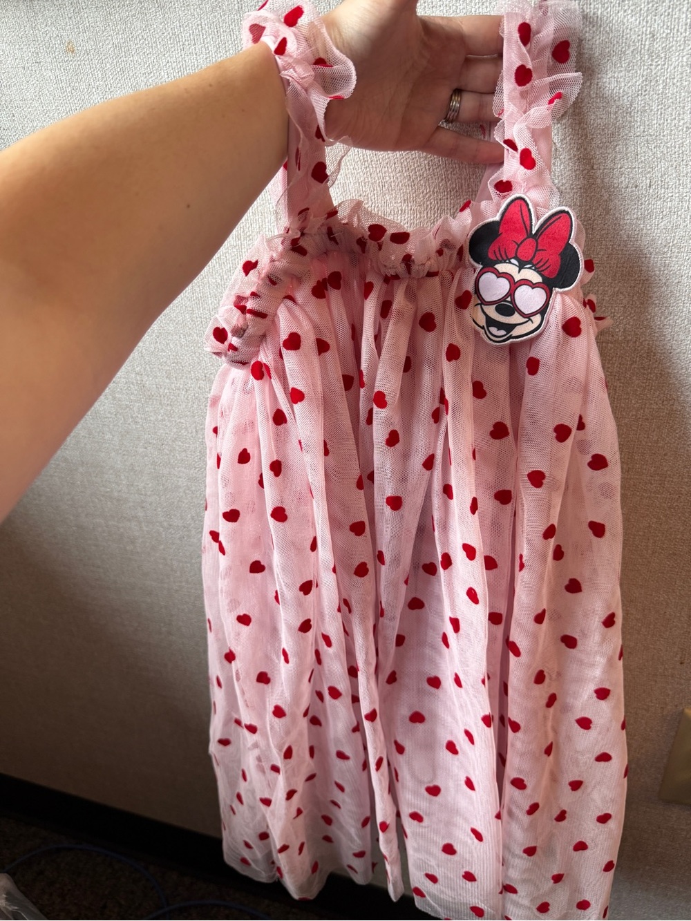 Minnie Mouse Pink & Red Heart Kids Dress